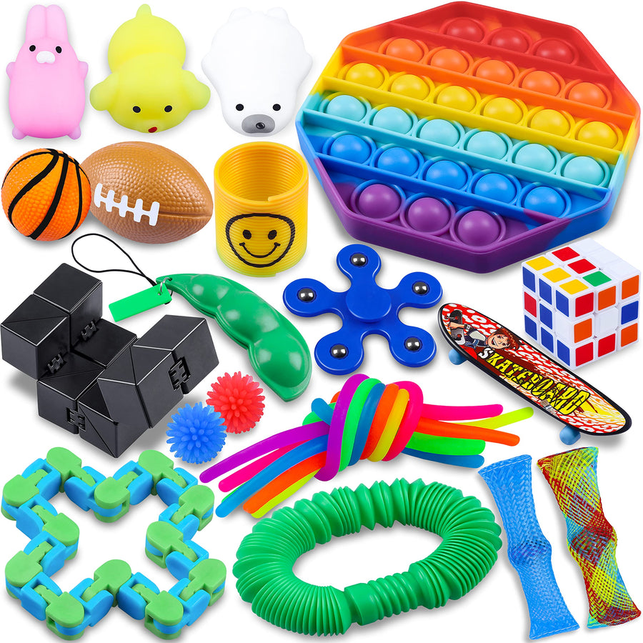 Fidget Packs,24 Pack Sensory Toys Set,ADHD Toys for Kids,Toys for Reducing The Stress and Anxiety of Children Adults,Gifts for Birthday Party Favors