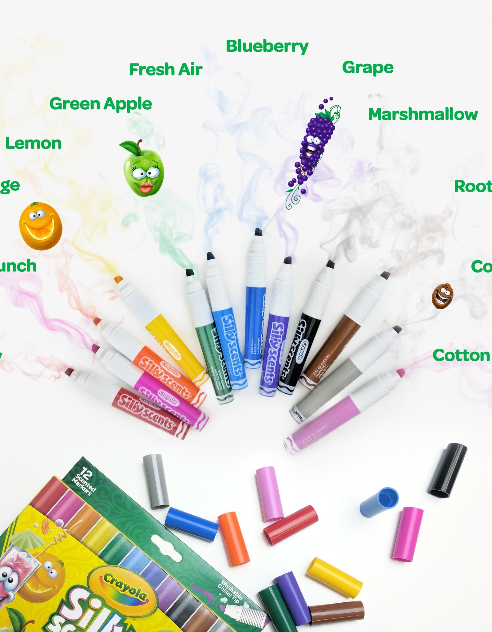 Crayola Silly Scents Scented Markers, Washable Markers, 12 Count, Gift for Kids