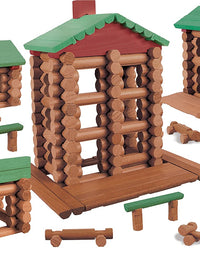 LINCOLN LOGS-Collector's Edition Village-327 Pieces-Real Wood Logs-Ages 3+ - Best Retro Building Gift Set for Boys/Girls-Creative Construction Engineering–Top Blocks Game Kit - Preschool Education Toy
