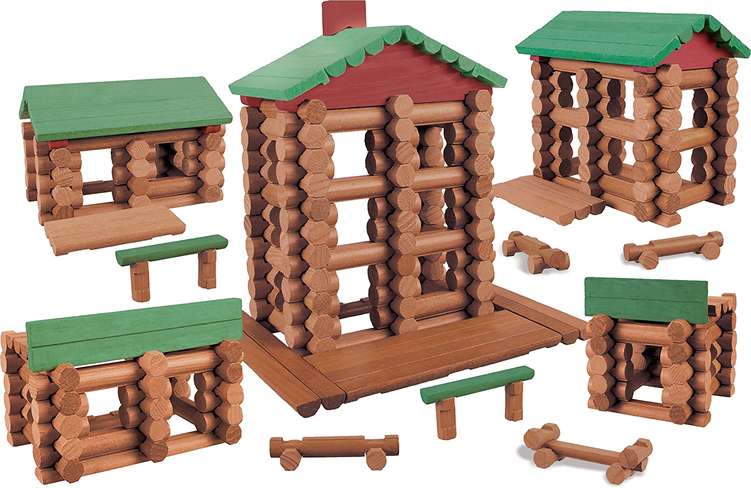 LINCOLN LOGS-Collector's Edition Village-327 Pieces-Real Wood Logs-Ages 3+ - Best Retro Building Gift Set for Boys/Girls-Creative Construction Engineering–Top Blocks Game Kit - Preschool Education Toy