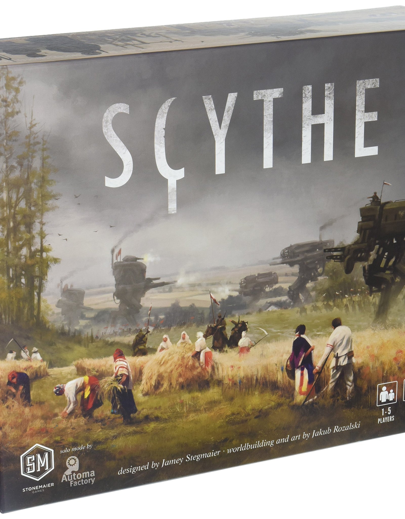 Stonemaier Games Scythe Board Game - An Engine-Building, Area Control for 1-5 Players, Ages 14+, Gray