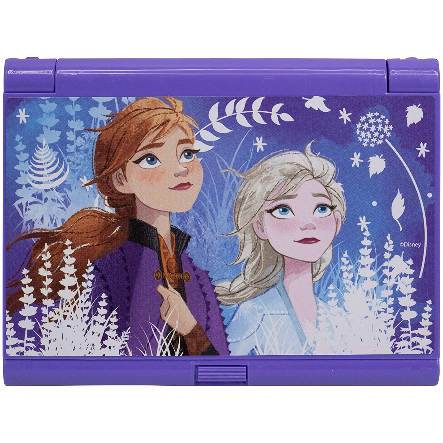 Disney Frozen 2 - Townley Girl Cosmetic Compact Set with Mirror 22 lip glosses, 4 Body Shines, 6 Brushes Colorful Portable Foldable Washable Make Up Beauty Kit Box Set for Girls Kids Toddler