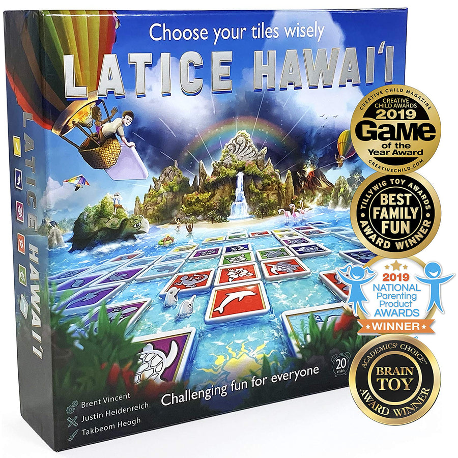 Latice Hawaii Strategy Board Game - The Multi-Award-Winning Smart New Family Board Game. Intelligent Fun for Creative People.