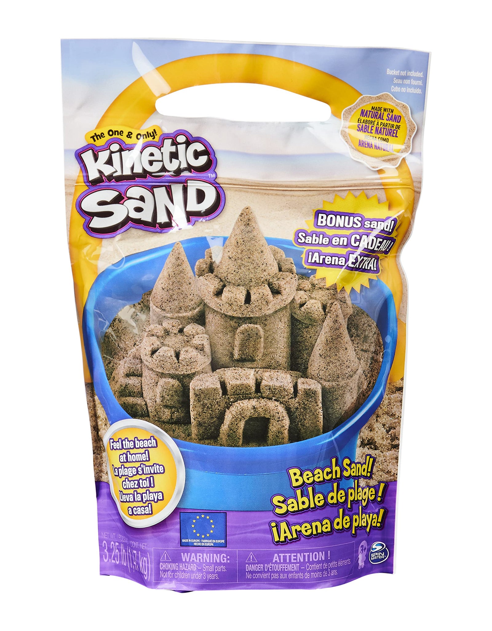 Kinetic Sand, The Original Moldable Play Sand, 3.25lbs Beach Sand, Sensory Toys for Kids Ages 3 and up