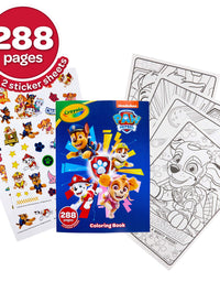 Crayola Paw Patrol Coloring Book with Stickers, Gift for Kids, 288 Pages, Ages 3, 4, 5, 6
