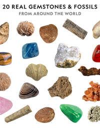 NATIONAL GEOGRAPHIC Mega Fossil and Gemstone Dig Kits - Excavate 20 Real Fossils and Gems, Great STEM Science Gift for Mineralogy and Geology Enthusiasts of Any Age
