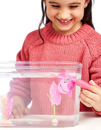 Little Live Pets - Lil' Dippers Fish Tank: Splasherina| Interactive Toy Fish & Tank , Magically Comes Alive in Water, Feed and Swims Like A Real Fish
