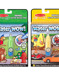 Melissa & Doug On the Go Water Wow! Reusable Water-Reveal Activity Pads, 2-pk, Vehicles, Animals
