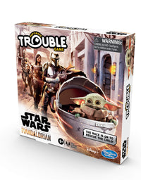 Hasbro Gaming Trouble: Star Wars The Mandalorian Edition Board Game for Kids Ages 5 and Up
