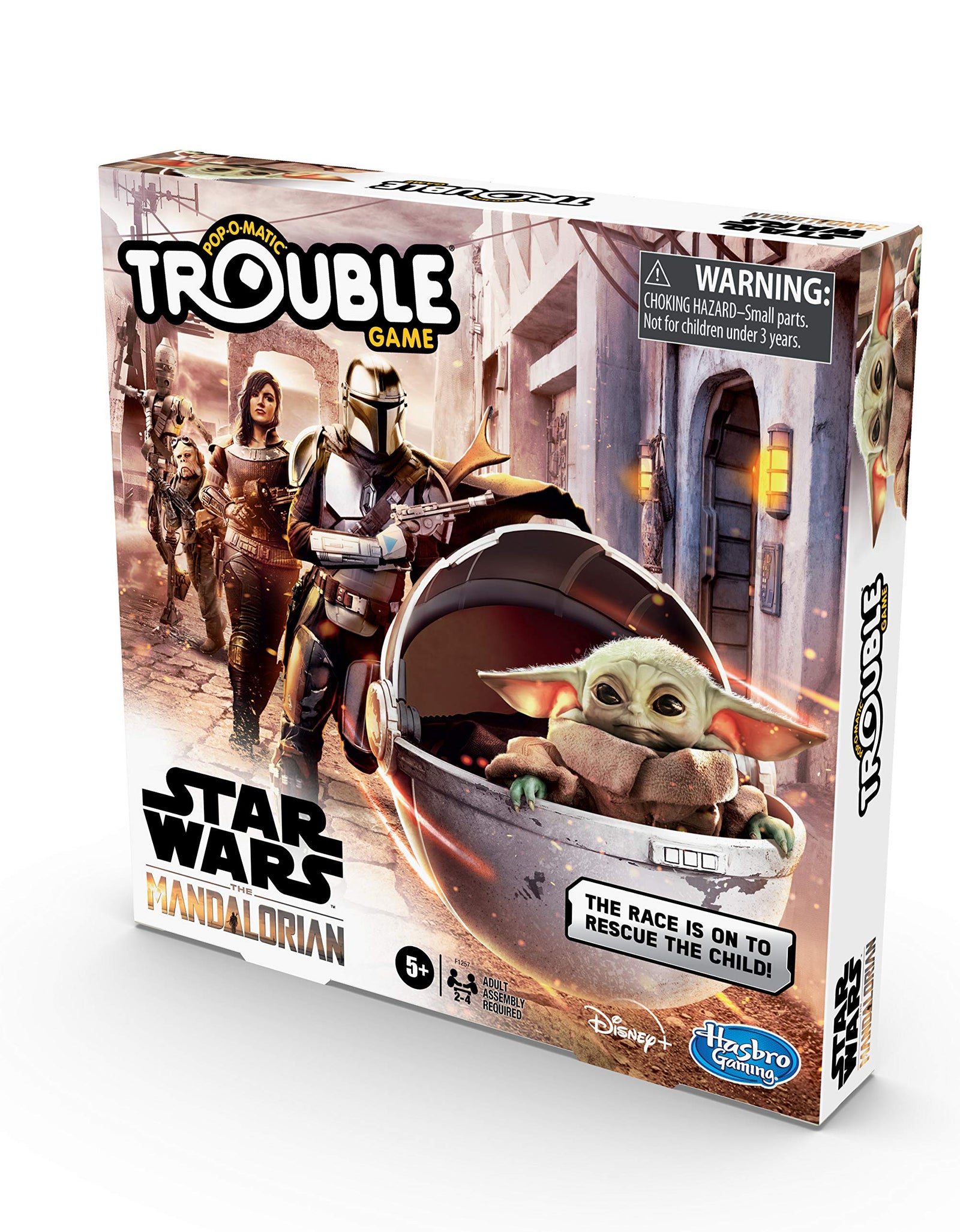 Hasbro Gaming Trouble: Star Wars The Mandalorian Edition Board Game for Kids Ages 5 and Up