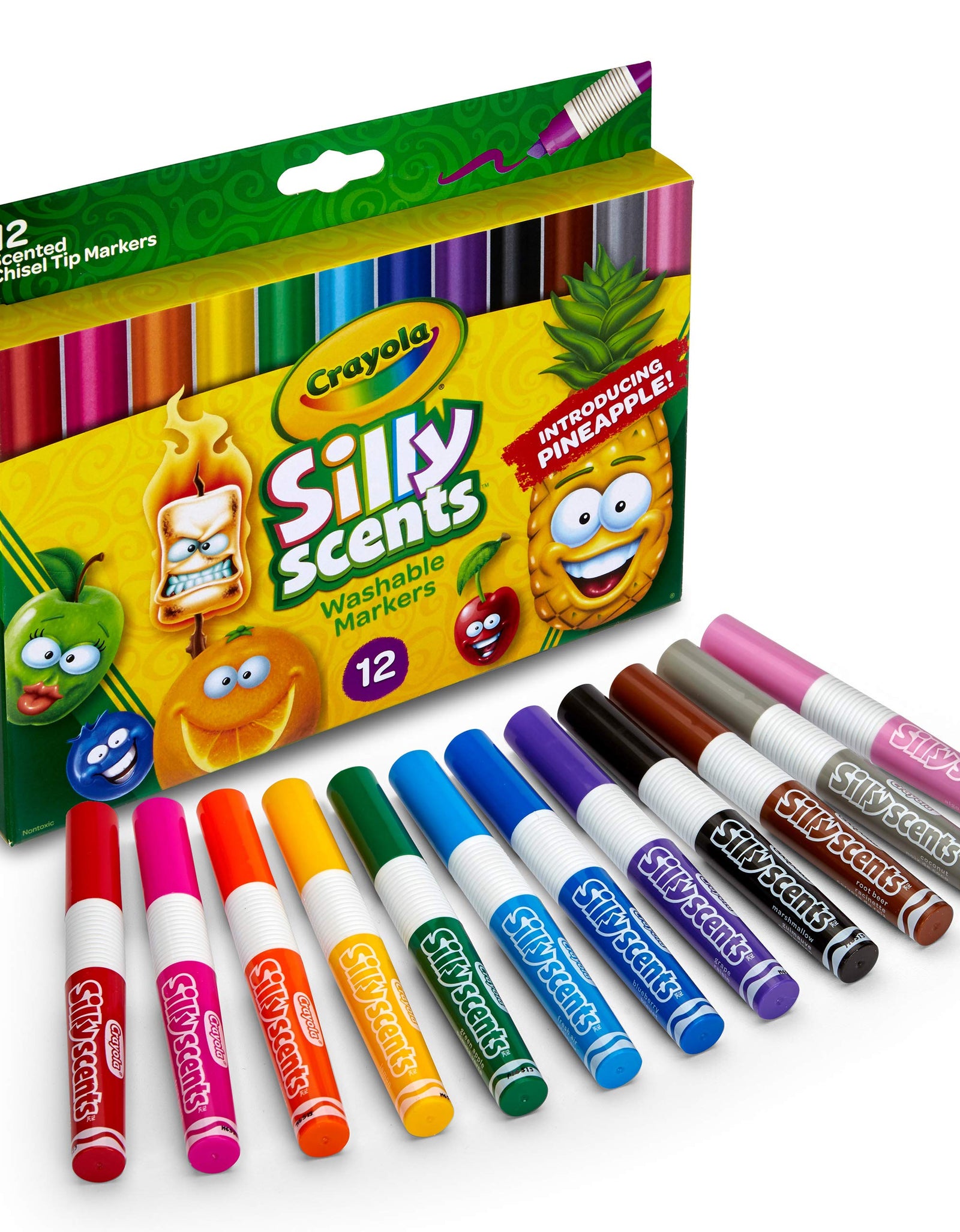 Crayola Silly Scents Scented Markers, Washable Markers, 12 Count, Gift for Kids