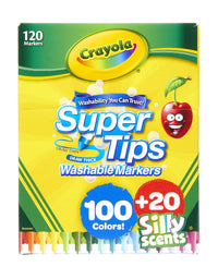 Crayola Super Tips Marker Set, Washable Markers, Assorted Colors, 120Ct
