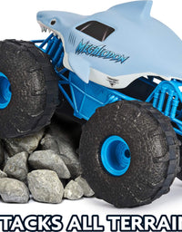 Monster Jam, Official Megalodon Storm All-Terrain Remote Control Monster Truck Toy Vehicle, 1:15 Scale

