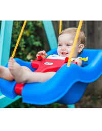 Little Tikes 2-in-1 Snug 'n Secure Blue Swing With Adjustable Strap, Indoor and Outdoor Playing Time, Perfect For Baby and Toddler Swing-Set | Boys and Girls 9 Months - 4 Years of Age

