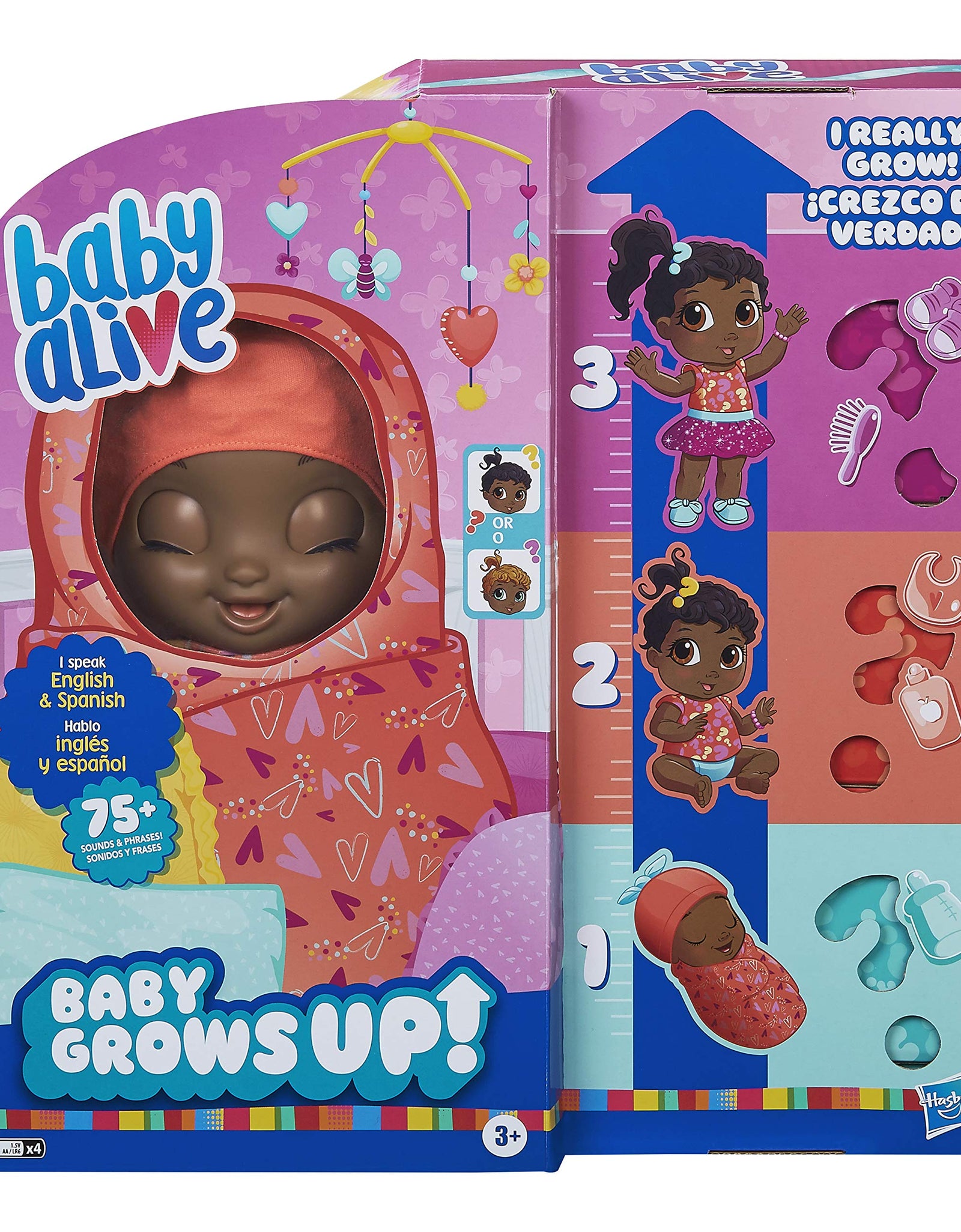 Baby Alive Baby Grows Up (Sweet) - Sweet Blossom or Lovely Rosie, Growing and Talking Baby Doll, Toy with 1 Surprise Doll and 8 Accessories