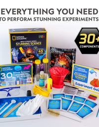 NATIONAL GEOGRAPHIC Stunning Chemistry Set - Mega Science Kit with Over 15 Easy Experiments, Make a Volcano, Launch a Rocket, Create Fizzy Reactions, & More, STEM Toy, an Amazon Exclusive Science Kit
