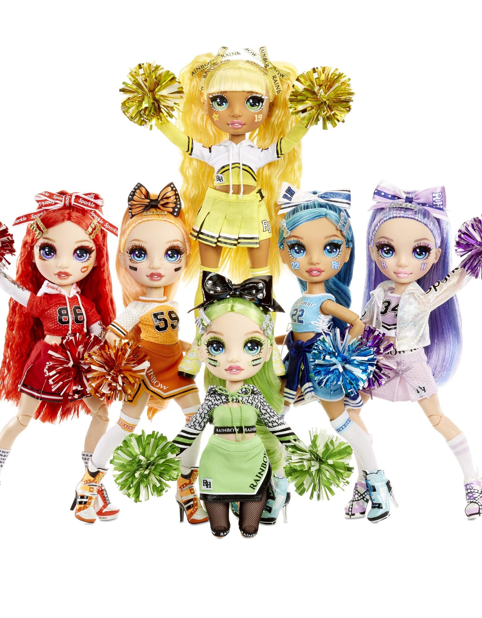 Rainbow High Cheer Poppy Rowan – Orange Cheerleader Fashion Doll with 2 Pom Poms and Doll Accessories, Great Gift for Kids 6-12 Years Old