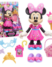 Disney Junior Sweets & Treats Minnie Mouse, Interactive 10-Inch Doll with Lights, Sounds, and Accessories, by Just Play
