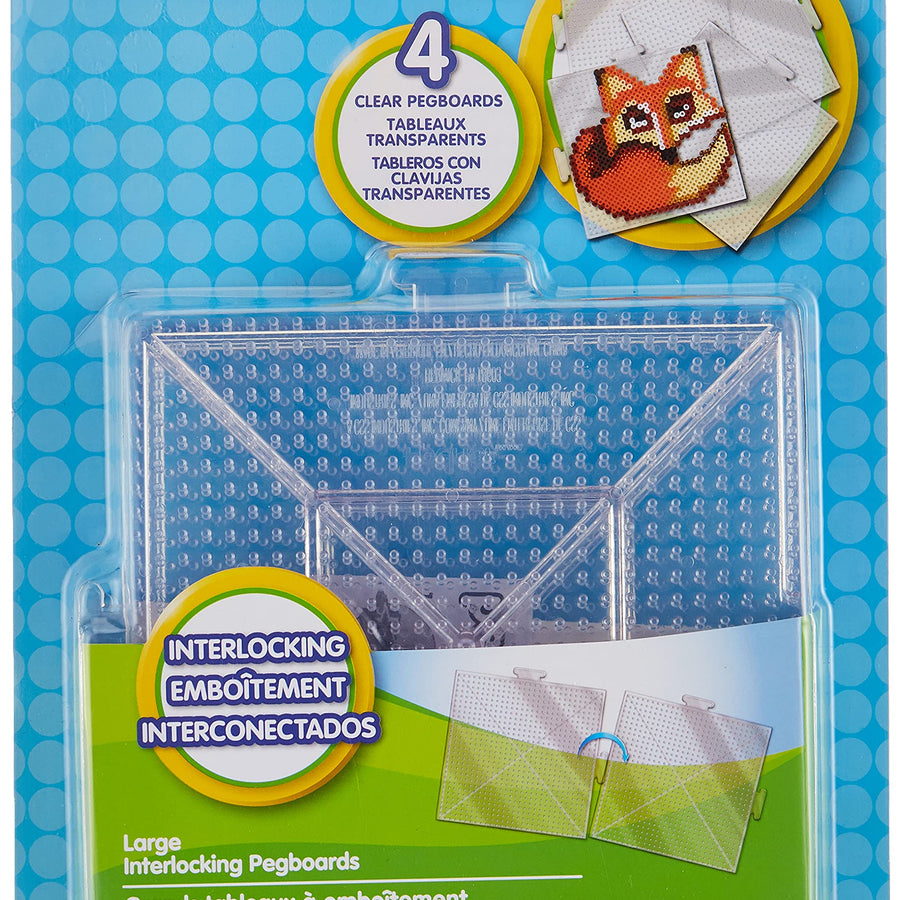 Perler Beads Large Square Pegboards for Kids Crafts, 4 pcs