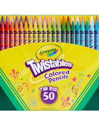 Crayola Twistables Colored Pencil Set, School Supplies, Coloring Gift,50 Count
