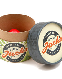 Rocket Box Jacks Game: Retro, New Vintage, Classic Game of Jacks, Gold and Silver Toned Jacks, Two Red Bouncy Balls and Set of Instructions, Fun for Kids and Adults of All Ages.
