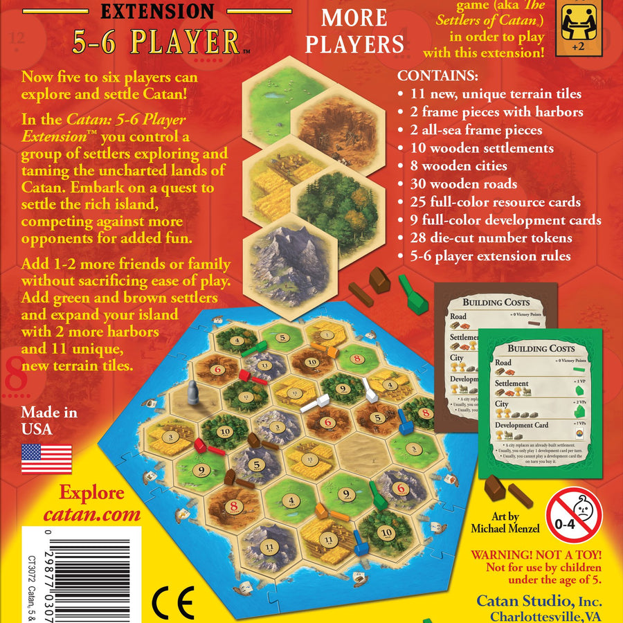 Catan Board Game Extension Allowing a Total of 5 to 6 Players for The Catan Board Game | Family Board Game | Board Game for Adults and Family | Adventure Board Game | Made by Catan Studio