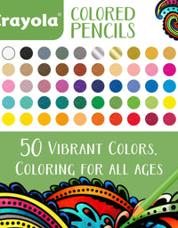 Crayola Colored Pencils, Adult Coloring, Fun At Home Activities, 50 Count, Multicolor
