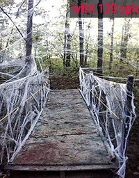 Moon Boat Fake Spider Web Cobweb Halloween Party Decorations Props 1000 sqft with 120 Spiders
