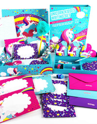 GirlZone Unicorn Letter Writing Set For Girls, 45 Piece Stationery Set, Great Birthday Gift for Girls of All Ages
