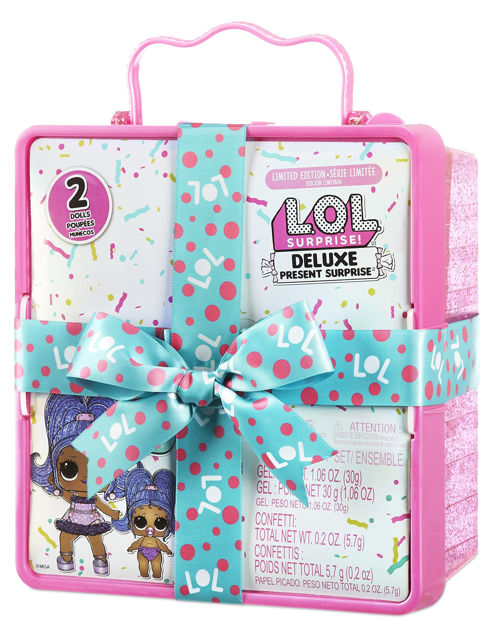 LOL Surprise Deluxe Present Surprise Series 2 Slumber Party Theme with Exclusive Doll & Lil Sister