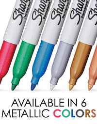 Sharpie 39108PP Metallic Permanent Markers, Fine Point, Silver, 2 Count
