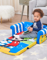 Marshmallow Furniture, Children's 2-in-1 Flip Open Foam Compressed Sofa, Disney’s Mickey Mouse
