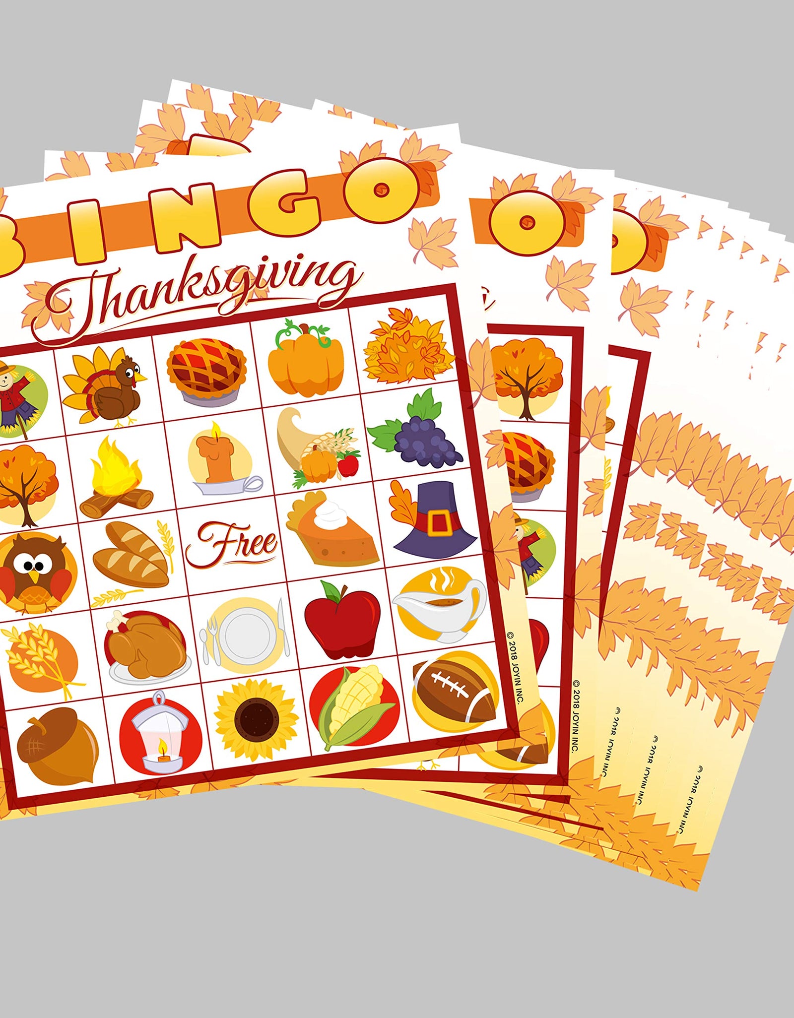 28 Players Thanksgiving Bingo Cards (5x5) for Kids Family Activities, Party Card Games, School Classroom Games, Turkey Party Favors Supplies.