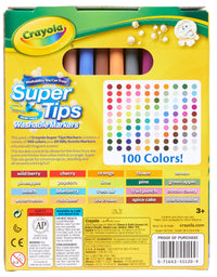 Crayola Super Tips Marker Set, Washable Markers, Assorted Colors, 120Ct
