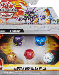 Bakugan Geogan Brawler 5-Pack, Exclusive Mutasect and Viperagon Geogan and 3 Collectible Action Figures, Kids Toys for Boys
