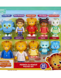 Daniel Tiger's Neighborhood Friends & Family Figure Set (10 Pack) Includes: Daniel, Friends, Dad & Mom Tiger, Tigey & Exclusive Figure Pandy

