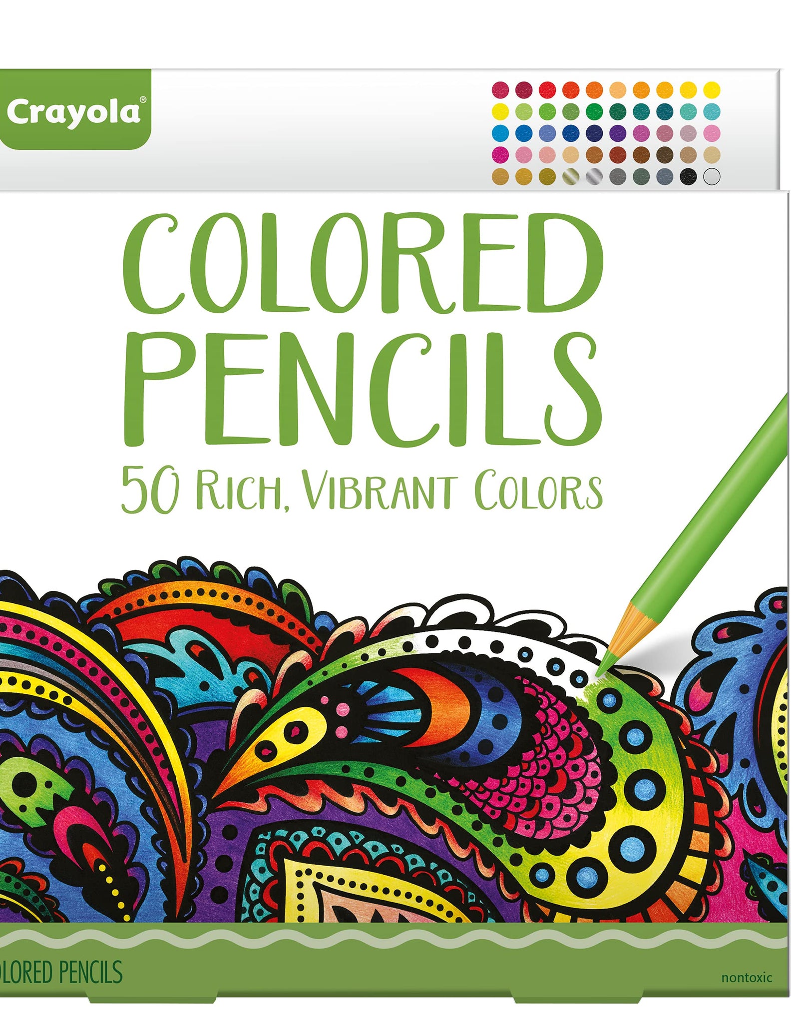 Crayola Colored Pencils, Adult Coloring, Fun At Home Activities, 50 Count, Multicolor