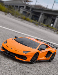 BEZGAR Remote Control Car Licensed RC Series, 1:24 Scale Remote Control Lambor Aventador SVJ Electric Sport Racing Hobby Toy Car Model Vehicle for Boys,Girls,Teens and Adults Gift (Orange)
