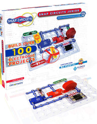 Elenco Snap Circuits Jr. SC-100 Electronics Exploration Kit, Over 100 Projects, Full Color Project Manual, 30 + Snap Circuits Parts, STEM Educational Toy for Kids 8 + , Black
