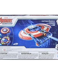 Avengers Hasbro Marvel Mech Strike Captain America Strikeshot Shield Role Play Toy with 3 NERF Darts, Pull Handle to Expand, for Kids Ages 5 and Up
