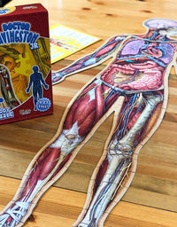 Human Body Kids 100 Piece Floor Puzzle - 4ft Tall | Dr Livingston's Unique Shaped Science Floor Jigsaw Puzzles, Accurate Medical Illustrations of The Body for Kids
