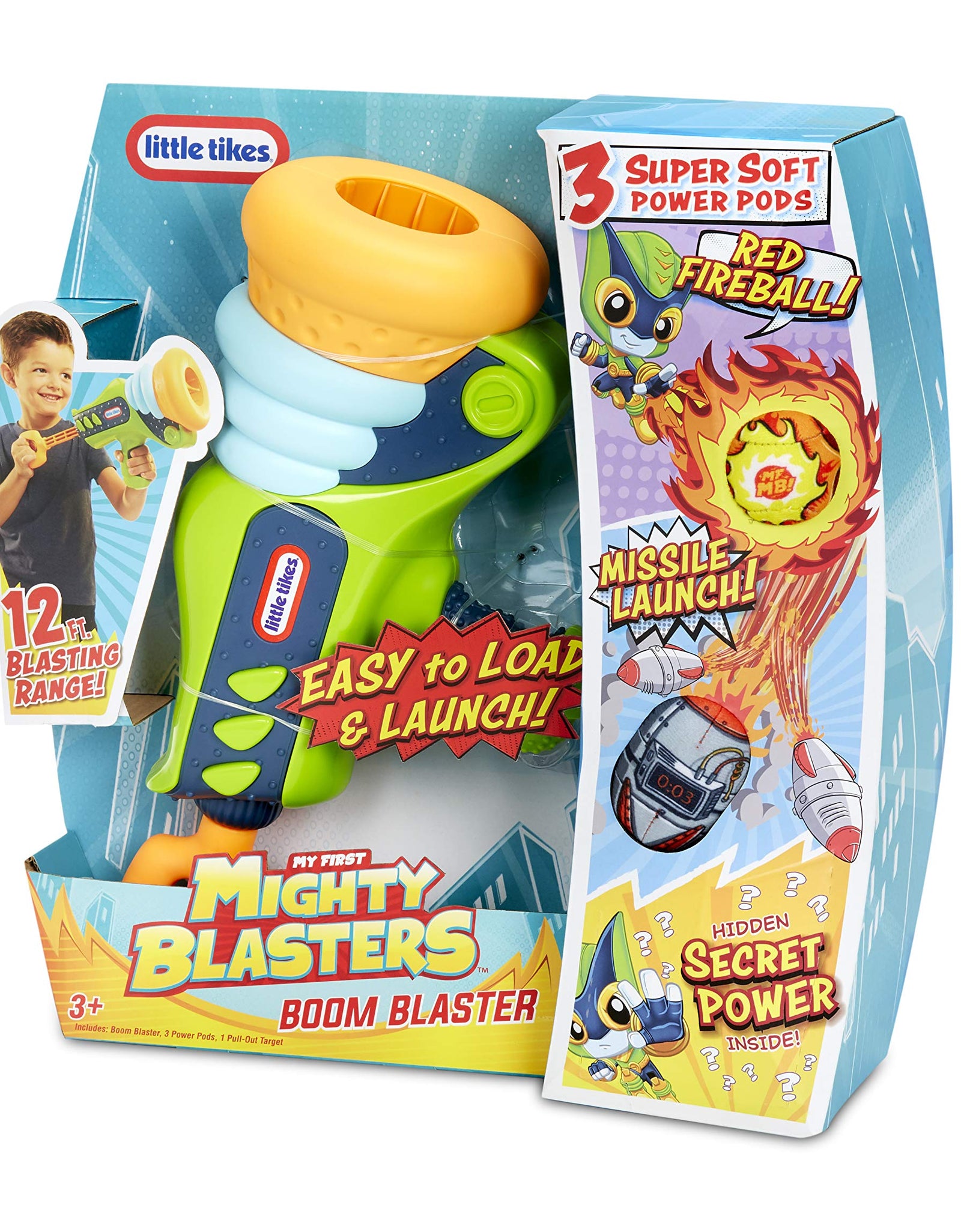 Little Tikes Mighty Blasters - Boom Blaster Toy Blaster with 3 Soft Power Pods for Boys and Kids