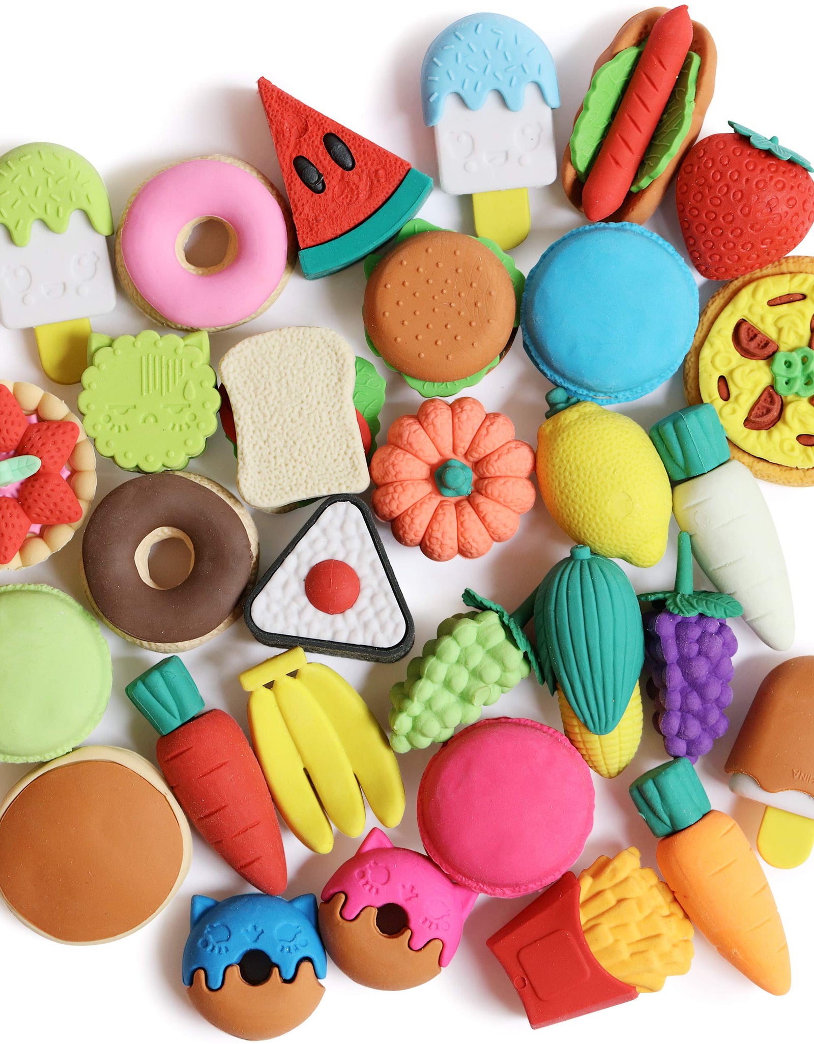 Mr. Pen- Food Erasers, Erasers, 30 Pack, Puzzle Erasers, Take Apart Erasers, Fruit Erasers, Pull Apart Erasers, Erasers for Kids, Fun Erasers, Gifts for Kids, Prizes for Kids Classroom, Pencil Erasers