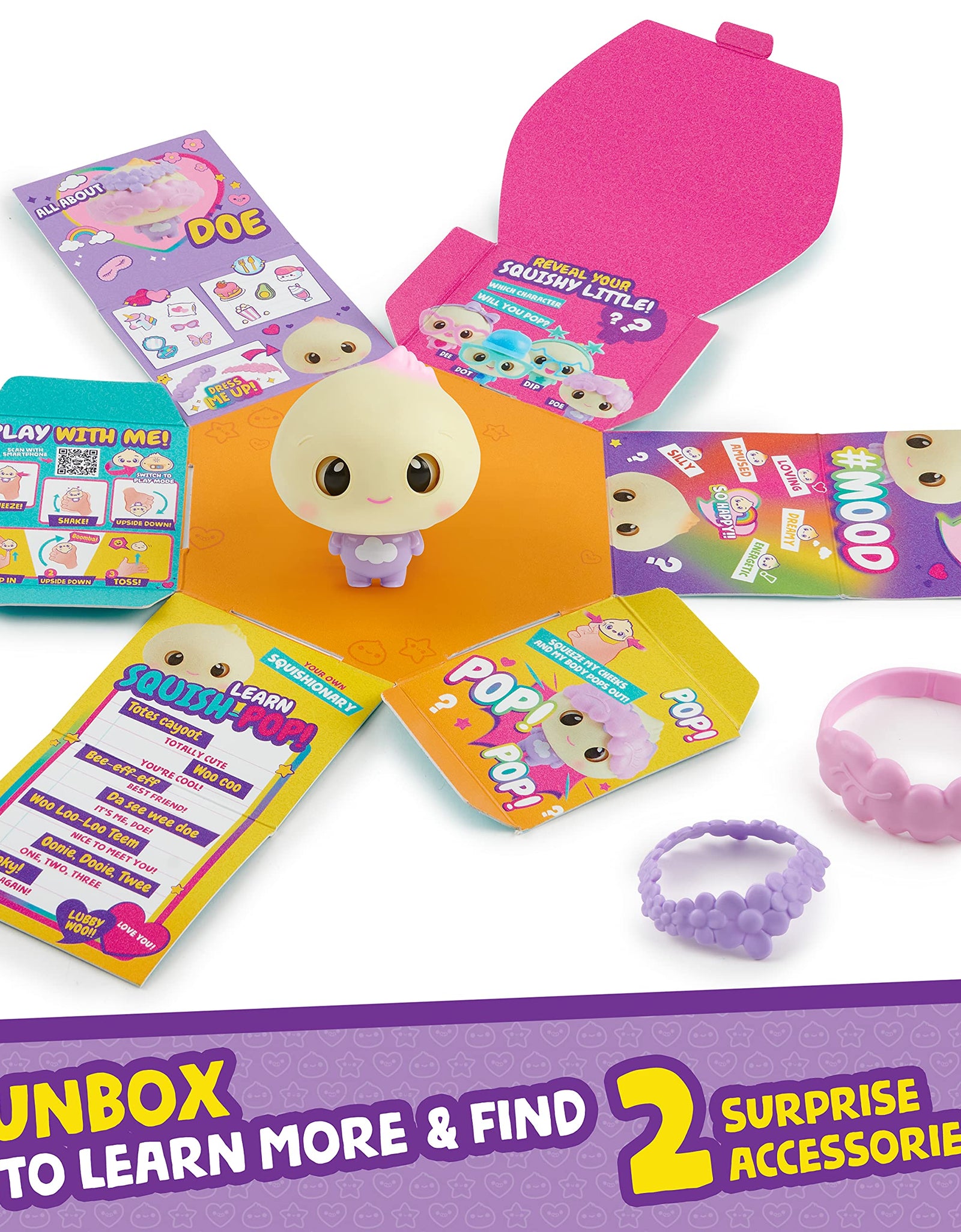 My Squishy Little Dumplings – Interactive Doll Collectible With Accessories – Doe (Purple)