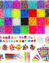 12000+ Loom Rubber Bands Bracelet Kit, Big Giftable Case with Premium Quality Accessories, 28 Unique Bright Colour Bands, Refill Kit for Girls & Boys by Momo's Den

