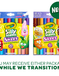 Crayola Silly Scents Dual Ended Markers, Sweet Scented Markers, 10 Count, Gift for Kids, Age 3, 4, 5, 6, Multi
