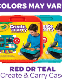 Crayola Create 'N Carry Art Set, 75 Pieces, Art Gift for Kids, Ages 5 & Up
