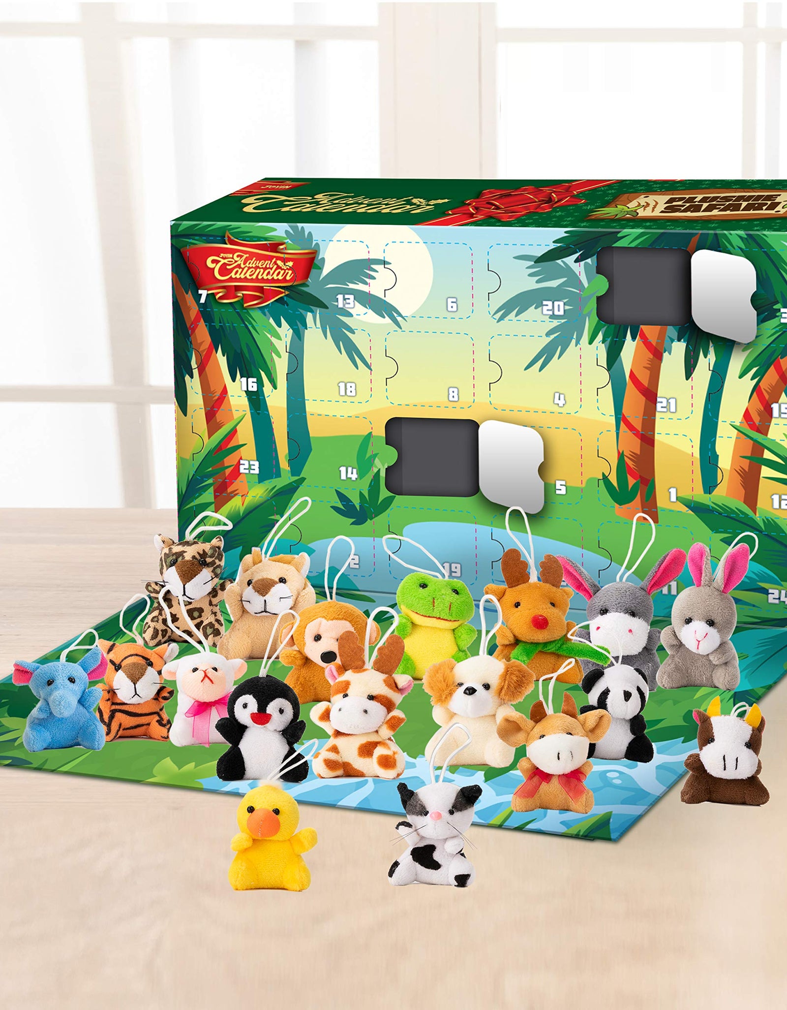 JOYIN 2021 Mini Animal Plush Advent Calendar Christmas 24 Days Countdown Advent Calendar with 24 Animal Plush Toys