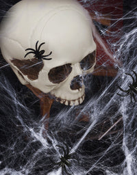 AOSTAR Halloween Stretch Spider Webs Indoor & Outdoor Spooky Spider Webbing with 50 Fake Spiders for Halloween Decorations
