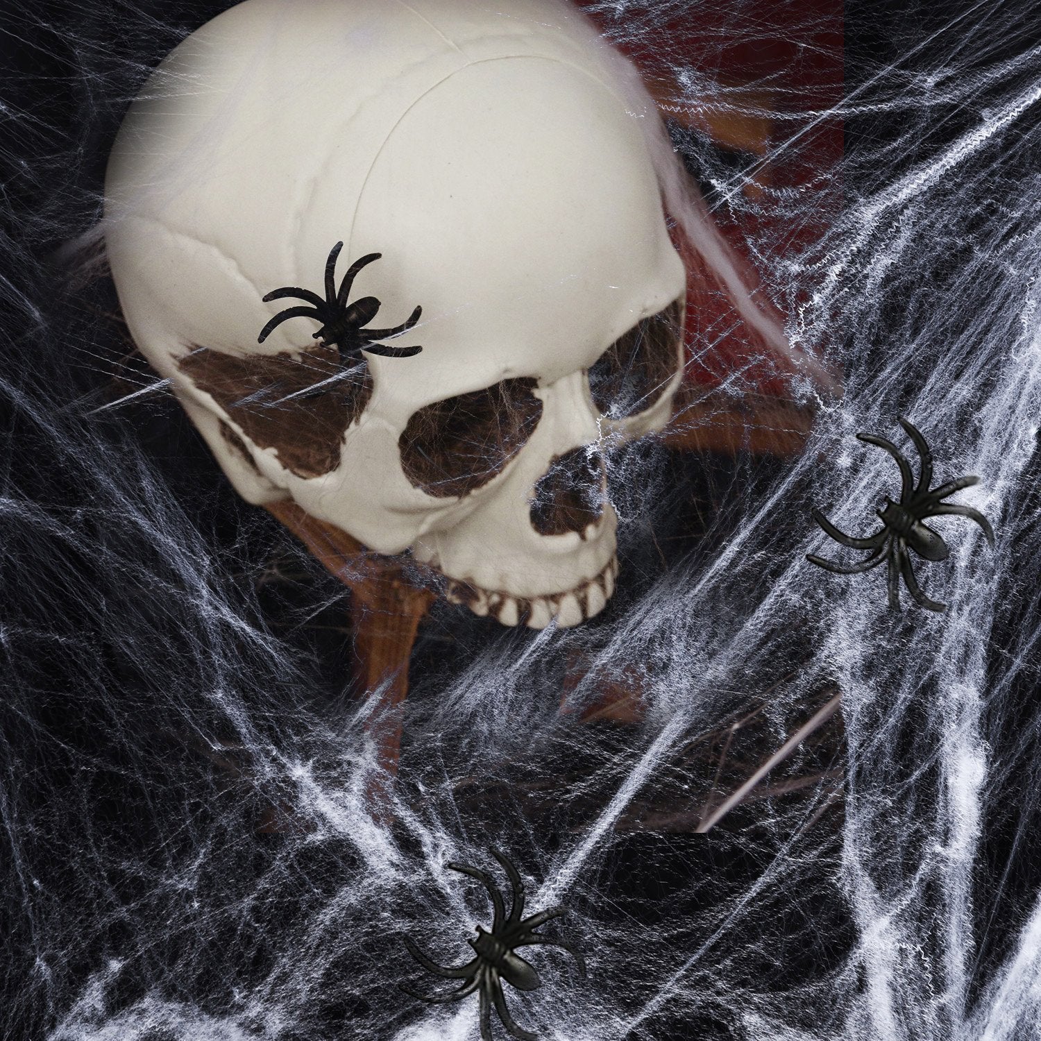 AOSTAR Halloween Stretch Spider Webs Indoor & Outdoor Spooky Spider Webbing with 50 Fake Spiders for Halloween Decorations